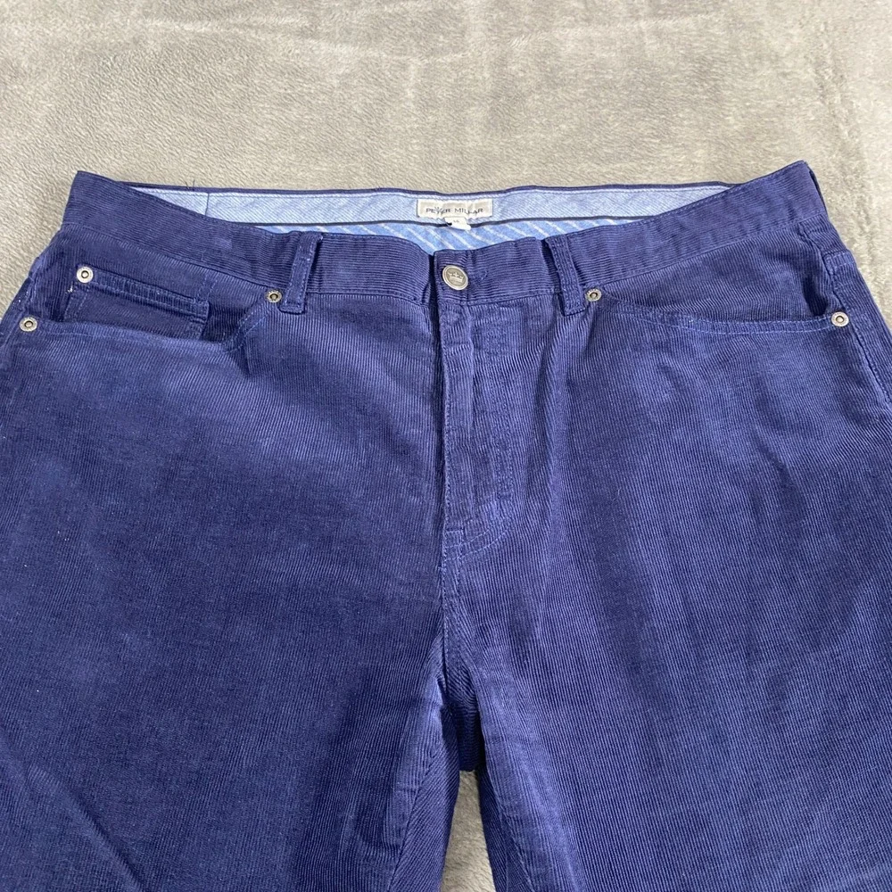 Peter Millar Corduroy Pants Mens 36 Navy Blue Straight Leg 5-Pocket Preppy